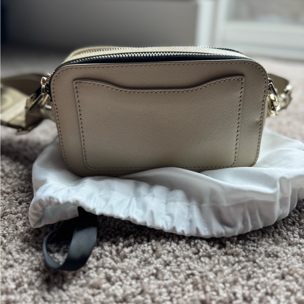 Marc Jacobs Cream Compact Crossbody Bag with Structured Design